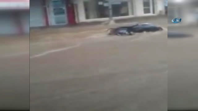 Aydın’da Motosiklet Sele Kapıldı… O Anlar Kameraya Böyle Yansıdı