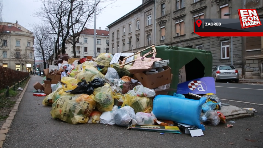 Zagreb’de grev nedeniyle çöp yığınları oluştu