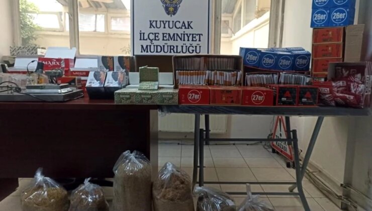 Aydın’da makaron ve tütün sarımında kullanılan makine ele geçirildi