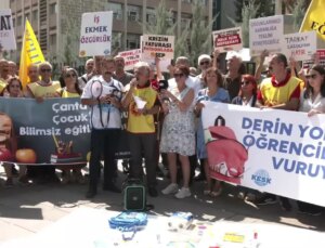 Eğitim Sen, Yoksulluğun Eğitimi Vurduğunu Sözlerle Protesto Etti